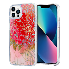 Flower Print Design Hard Clear Case - G10 for iPhone 13 Pro (Only Ground Shipping)