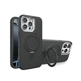 Support Heavy Duty Case with Wireless Charging Kickstand - BLACK for iPhone 13 Pro Max (Only Ground Shipping)