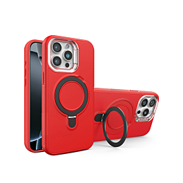 Support Heavy Duty Case with Wireless Charging Kickstand - RED for iPhone 13 Pro Max (Only Ground Shipping)