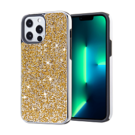 Bling Diamond Dual Layer Protection Case - GOLD for iPhone 13 Pro (Only Ground Shipping)