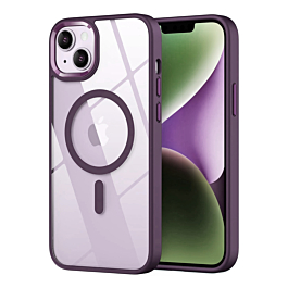 Shiny Magnetic Clear Cases - PURPLE for iPhone 13 / 14 (Only Ground Shipping)