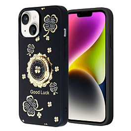 Luxury Diamond Shiny Cases with Ring - BLACK for iPhone 14 / 13 (Only Ground Shipping)