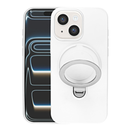 Pastel Shield Carbon Fiber Magnetic Kickstand Case (WHITE) for iPhone 13 / 14 /16e/ 17e (Only Ground Shipping)