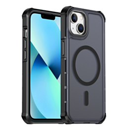 Dual Layer Electroplated Border Wireless Charging Case (BLACK) for iPhone 13 / 14 (Only Ground Shipping)