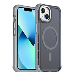 Dual Layer Electroplated Border Wireless Charging Case (GRAY) for iPhone 13 / 14 (Only Ground Shipping)