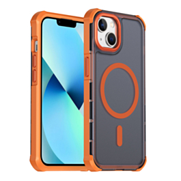 Dual Layer Electroplated Border Wireless Charging Case (ORANGE) for iPhone 13 / 14 (Only Ground Shipping)