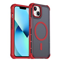 Dual Layer Electroplated Border Wireless Charging Case (RED) for iPhone 13 / 14 (Only Ground Shipping)