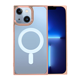 iPhone 13 / 14 Square Wireless Charging Clear Case - PINK (Only Ground Shipping)