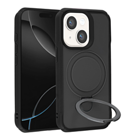 Shockproof Case with Magnetic Kickstand for iPhone 13 / 14 / 16e / 17e (BLACK) (Only Ground Shipping)