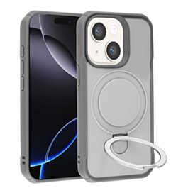 Shockproof Case with Magnetic Kickstand for iPhone 13 / 14 / 16e / 17e (GRAY) (Only Ground Shipping)