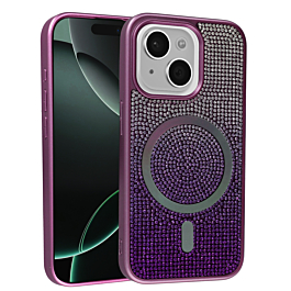 Wireless Charging Bling Diamond Crystal Case -DARK PURPLE for iPhone 13 / 14 (Only Ground Shipping)