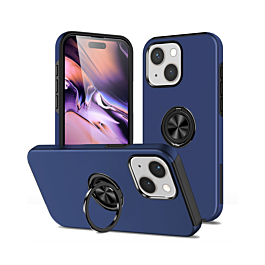 Dual Layer Case with Magnetic Ring - NAVY BLUE for iPhone 13 / 14 (Only Ground Shipping)