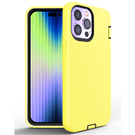 Silicone Design Heavy Duty Case - YELLOW for iPhone 14 Pro (Only Ground Shipping)