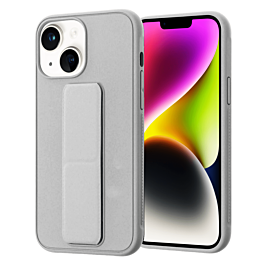 iPhone 14 Plus / 15 Plus Hand Strap Vertical Magnetic Kickstand Case - GRAY (Only Ground Shipping)