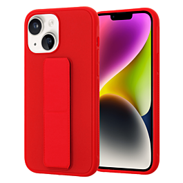 Hand Strap Vertical Magnetic Kickstand Case - RED for iPhone 14 / 13 (Only Ground Shipping)