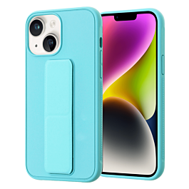 iPhone 14 Plus / 15 Plus Hand Strap Vertical Magnetic Kickstand Case - TEAL (Only Ground Shipping)