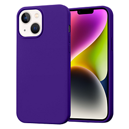 Soft Solid Silicone Case (Full Buttom Cover) - PURPLE for iPhone 13 / 14 / 16e / 17e (Only Ground Shipping)