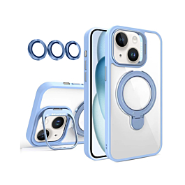 Magnetic Clear Case with 2 Kickstand & Camera Lens - LIGHT BLUE for 13 / 14 / 16e / 17e (Only Ground Shipping)