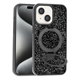Sparkle Luxury Slim Case with Magnetic Kickstand for iPhone 13 / 14 / 16e / 17e (BLACK) (Only Ground Shipping)