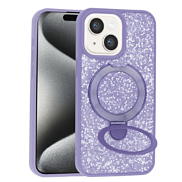 Sparkle Luxury Slim Case with Magnetic Kickstand for iPhone 13 / 14 / 16e / 17e (LILAC) (Only Ground Shipping)