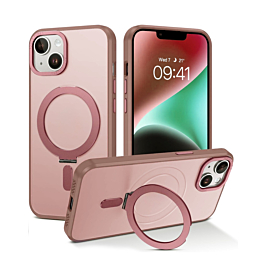 Carbon Wireless Charging Case with Ring Stand - PINK for iPhone 14 / 13 (Only Ground Shipping)