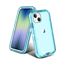Transparent Shockproof Case - BLUE for iPhone 14 / 13 (Only Ground Shipping)