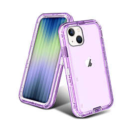 iPhone 14 Plus / 15 Plus Transparent Shockproof Case - PURPLE (Only Ground Shipping)