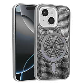Wireless Charging Bling Diamond Crystal Case - SILVER for iPhone 13 / 14 (Only Ground Shipping)