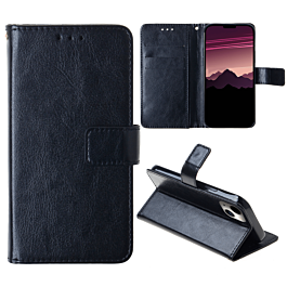 Leather Wallet Case with Card Slot - BLACK for iPhone 14 / 13 (Only Ground Shipping)