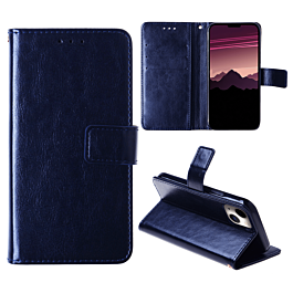Leather Wallet Case with Card Slot - BLUE for iPhone 14 / 13 (Only Ground Shipping)