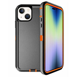 Heavy Duty Case for iPhone 14 / 13 (BLACK & ORANGE) (Only Ground Shipping)