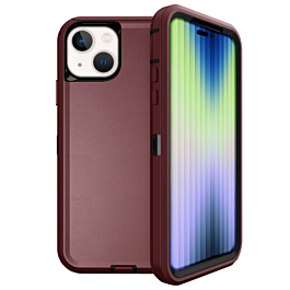 Heavy Duty Case for iPhone 14 / 13 (MAROON & BLACK) (Only Ground Shipping)