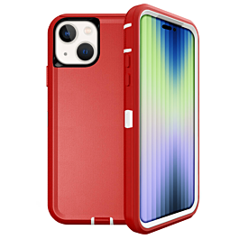 Heavy Duty Case for iPhone 14 / 13 (RED & WHITE) (Only Ground Shipping)