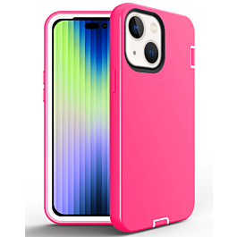 iPhone 14 Plus / 15 Plus Silicone Design Heavy Duty Case - PINK (Only Ground Shipping)