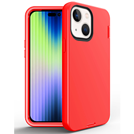 iPhone 14 Plus / 15 Plus Silicone Design Heavy Duty Case - RED (Only Ground Shipping)