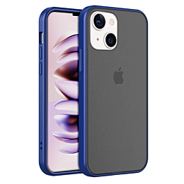 iPhone 14 Plus / 15 Plus Hard PC Rear / Soft TPU Colorful Border Case - BLUE (Only Ground Shipping)