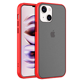 iPhone 14 Plus / 15 Plus Hard PC Rear / Soft TPU Colorful Border Case - RED (Only Ground Shipping)