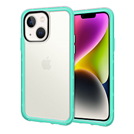 Acrylic Dual Layer Transparent Case - TEAL for iPhone 14 / 13 (Only Ground Shipping)