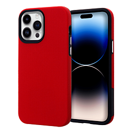 Shock Absorption Protective Dual Layer Case - RED for iPhone 14 Pro (Only Ground Shipping)