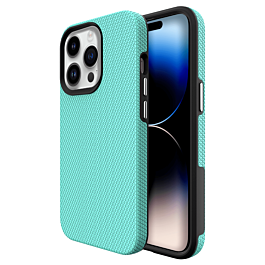 Shock Absorption Protective Dual Layer Case - TEAL for iPhone 14 Pro Max (Only Ground Shipping)