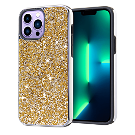 Bling Diamond Dual Layer Protection Case - GOLD for iPhone 14 Pro (Only Ground Shipping)