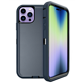 Heavy Duty Case - NAVY BLUE & BLACK for iPhone 14 Pro Max (Only Ground Shipping)