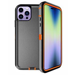 Heavy Duty Case for iPhone 14 Pro Max (BLACK & ORANGE) (Only Ground Shipping)