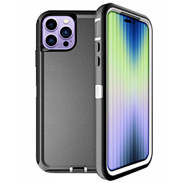 Heavy Duty Case for iPhone 14 Pro Max (BLACK & WHITE) (Only Ground Shipping)
