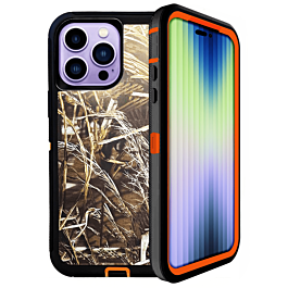 Heavy Duty Case for iPhone 14 Pro (CAMO ORANGE) (Only Ground Shipping)
