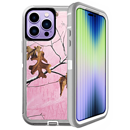 Heavy Duty Case for iPhone 14 Pro Max (CAMO PINK) (Only Ground Shipping)