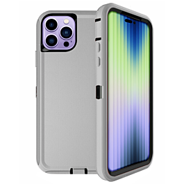 Heavy Duty Case for iPhone 14 Pro (GRAY & BLACK) (Only Ground Shipping)