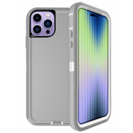 Heavy Duty Case for iPhone 14 Pro (GRAY & WHITE) (Only Ground Shipping)