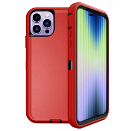 Heavy Duty Case for iPhone 14 Pro (RED & BLACK) (Only Ground Shipping)