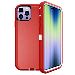 Heavy Duty Case for iPhone 14 Pro Max (RED & WHITE) (Only Ground Shipping)